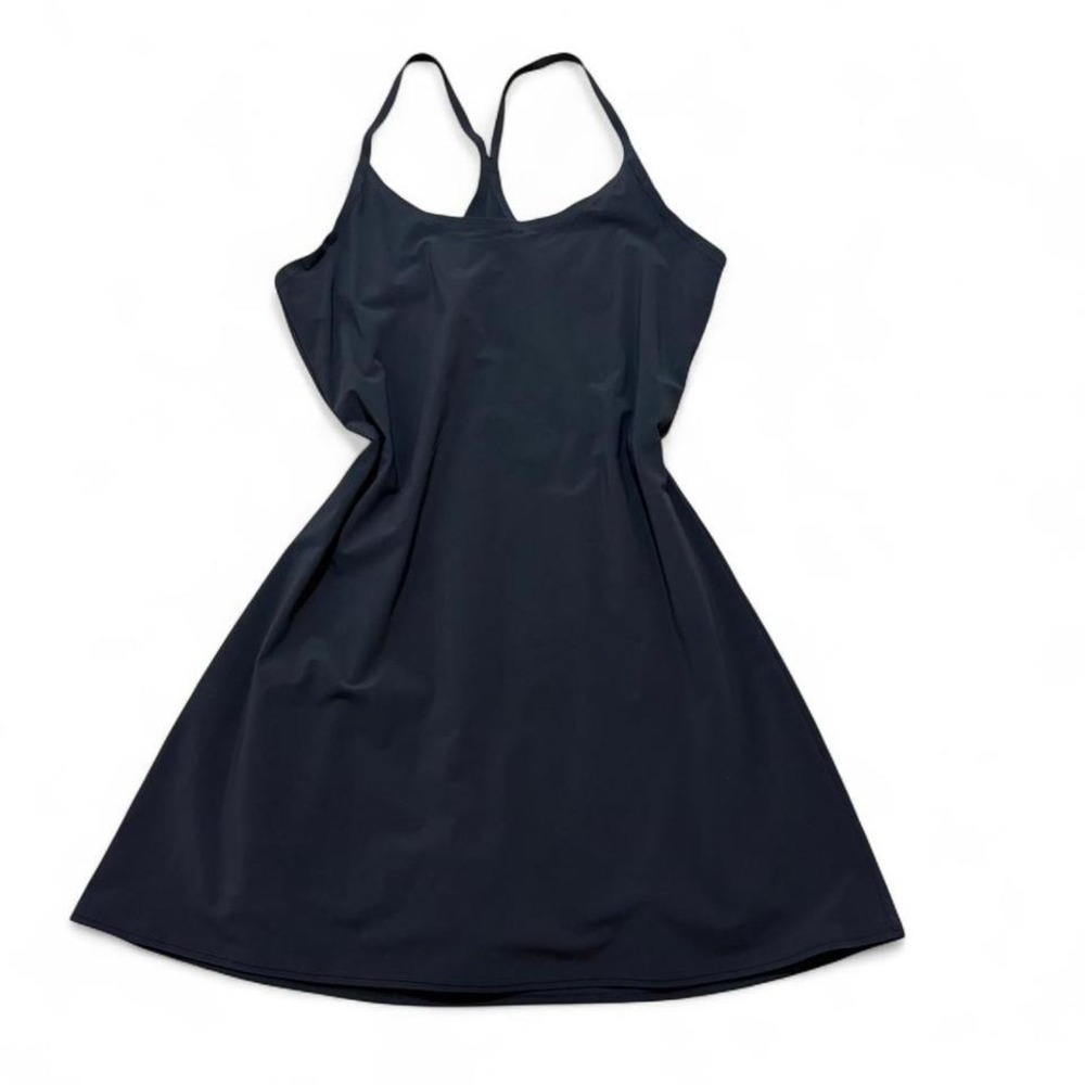 Outdoor Voices The Exercise Dress Black Spaghetti Strap racer back,